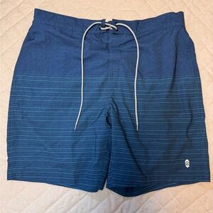 Free Country Navy Striped Board Shorts